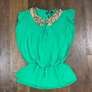 Vero Moda Kelly green sheer split sleeve top